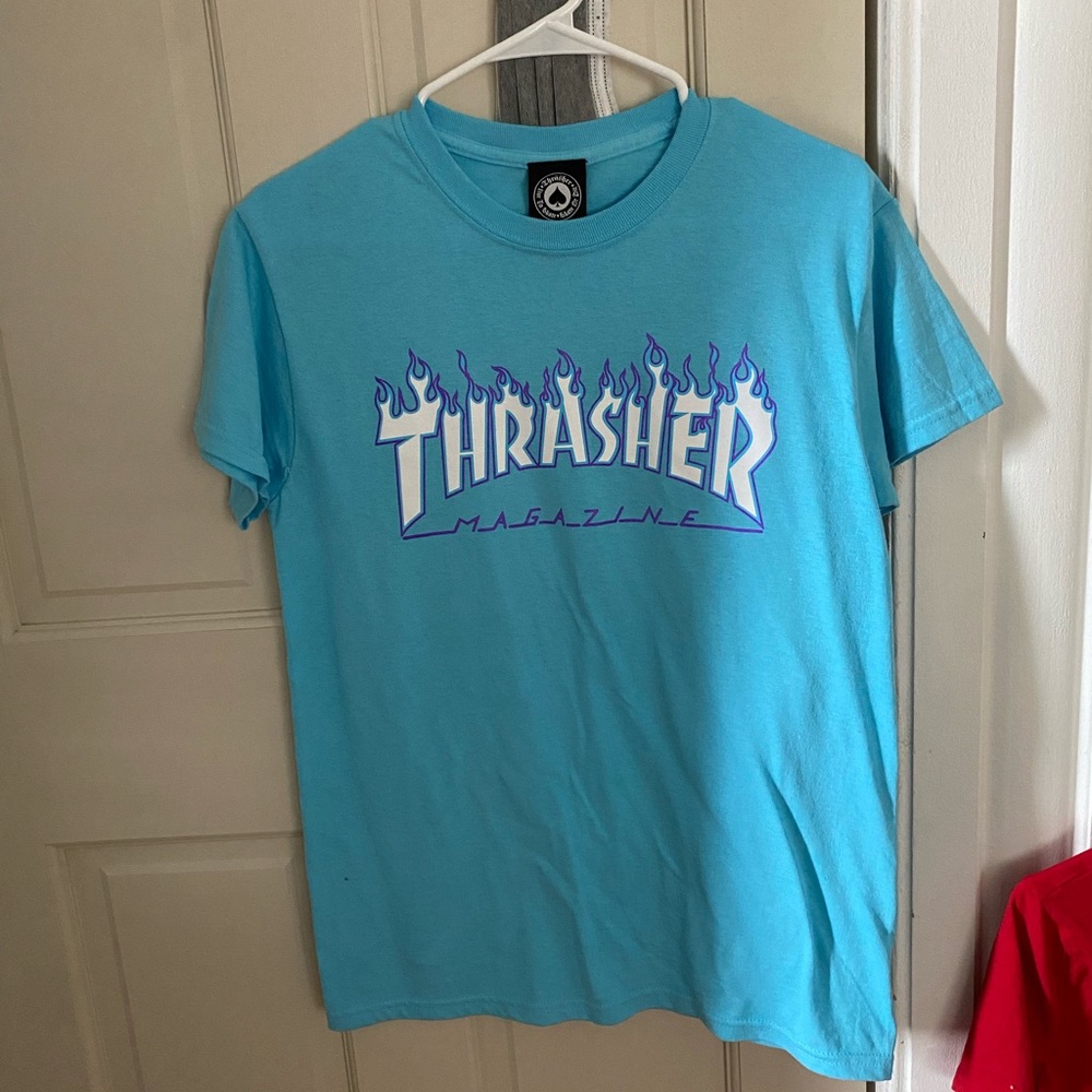 Blue and purple thrasher t shirt